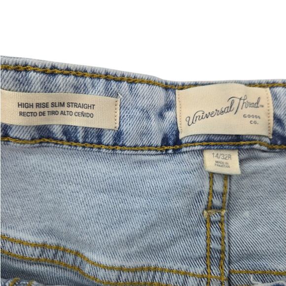 Universal Thread | High Rise, Slim Straight Jeans | Size 14/32R - Picture 3 of 5